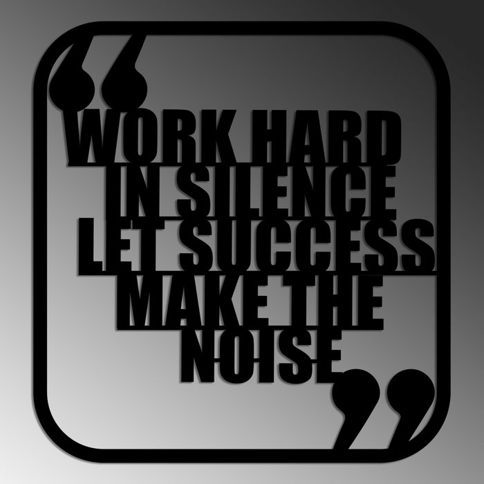 Wallity Work Hard Escultura de pared de metal negra